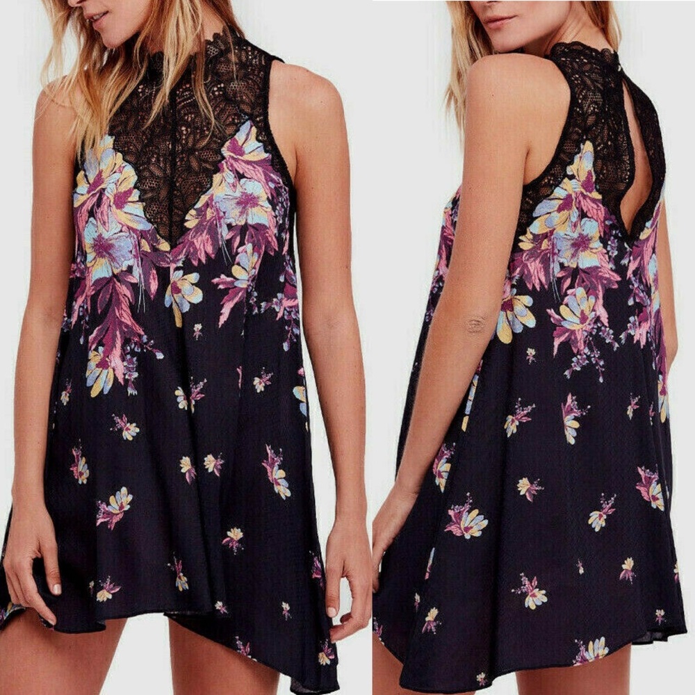Free People Keyhole Back Floral Dress